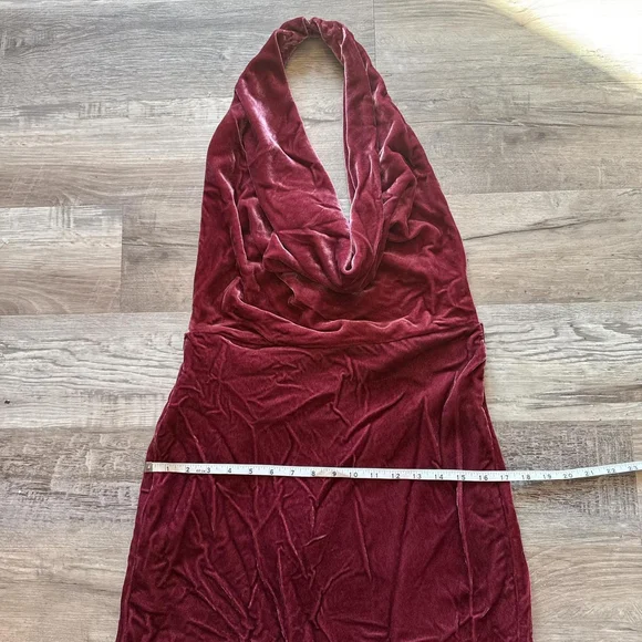 ZARA ELEGENCE VELVET OPEN BACK MIDI DRESS - SIZE S - BRAND NEW WITH TAG - Picture 5 of 8